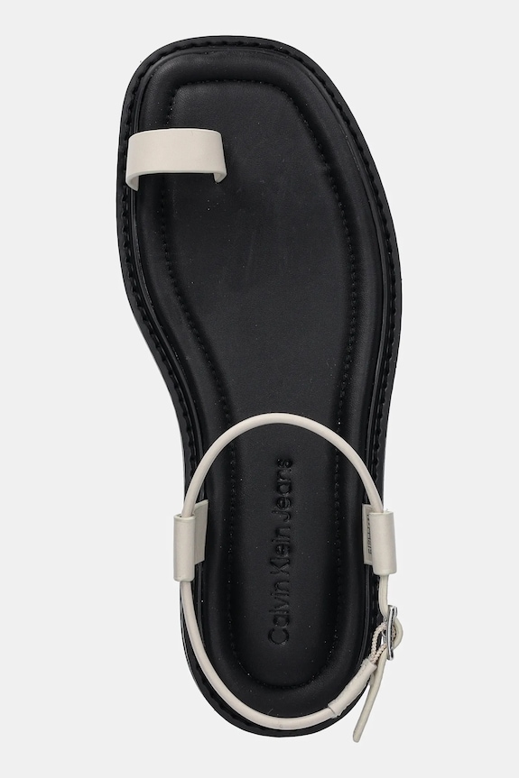 Σανδάλια Calvin Klein Jeans ROPE TOE POST SANDAL LTH MG μπεζ YW0YW01893