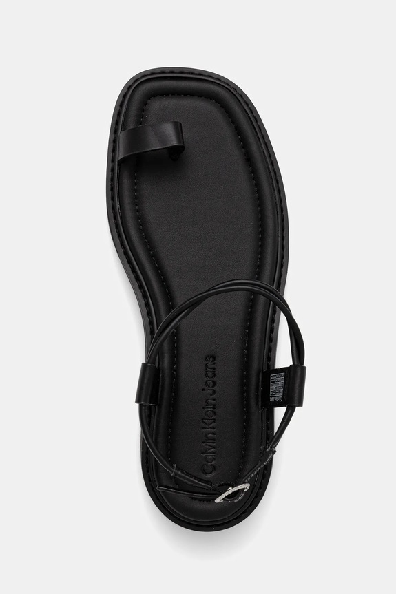 Calvin Klein Jeans sandały ROPE TOE POST SANDAL LTH MG czarny YW0YW01893