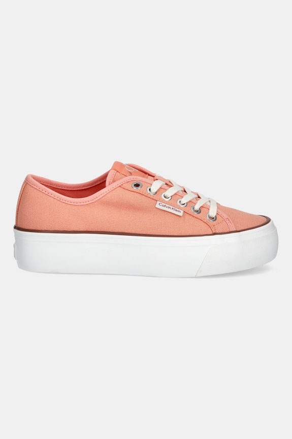 Tenisky Calvin Klein Jeans VULC FLATFORM CTN LOGO TAG YW0YW01838 oranžová AW25