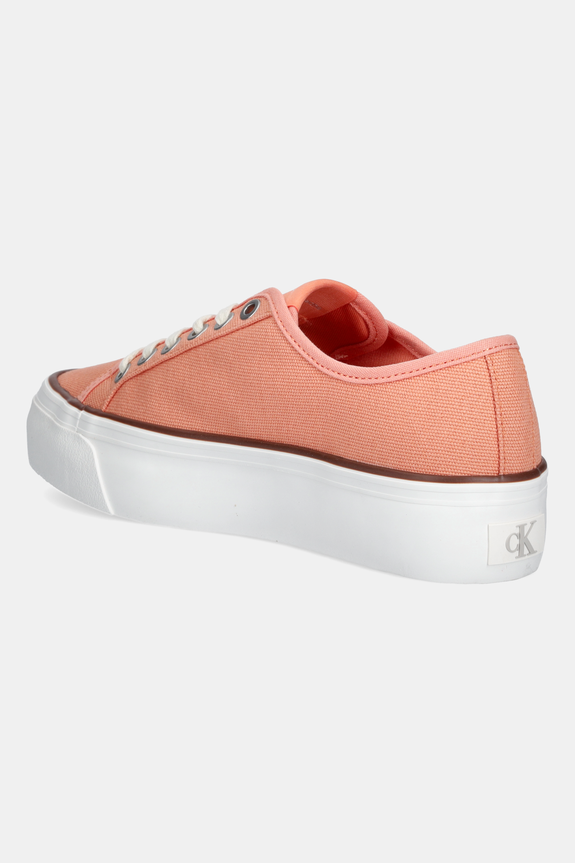 Boty Tenisky Calvin Klein Jeans VULC FLATFORM CTN LOGO TAG YW0YW01838 oranžová