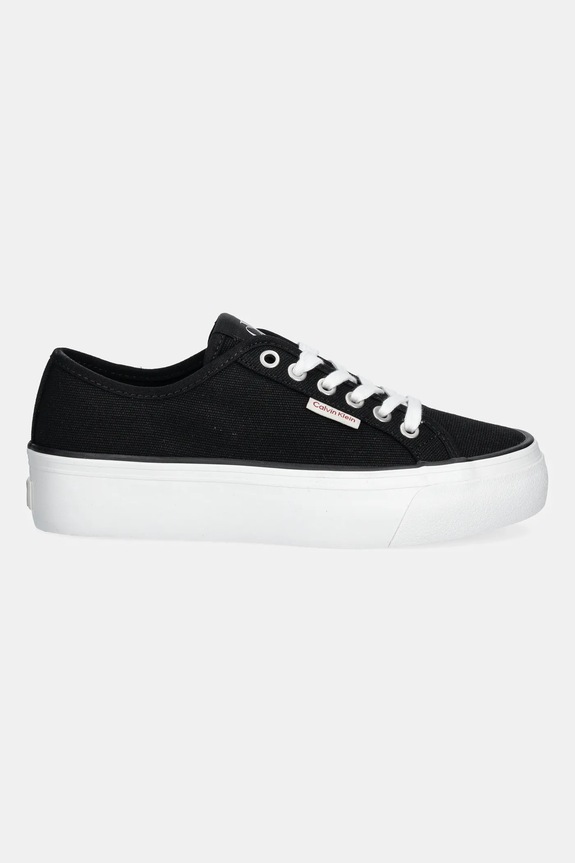 Teniske Calvin Klein Jeans VULC FLATFORM CTN LOGO TAG YW0YW01838 črna AW25