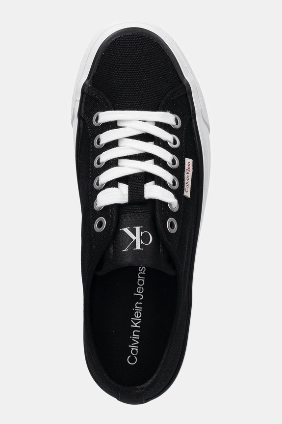 Teniske Calvin Klein Jeans VULC FLATFORM CTN LOGO TAG črna YW0YW01838
