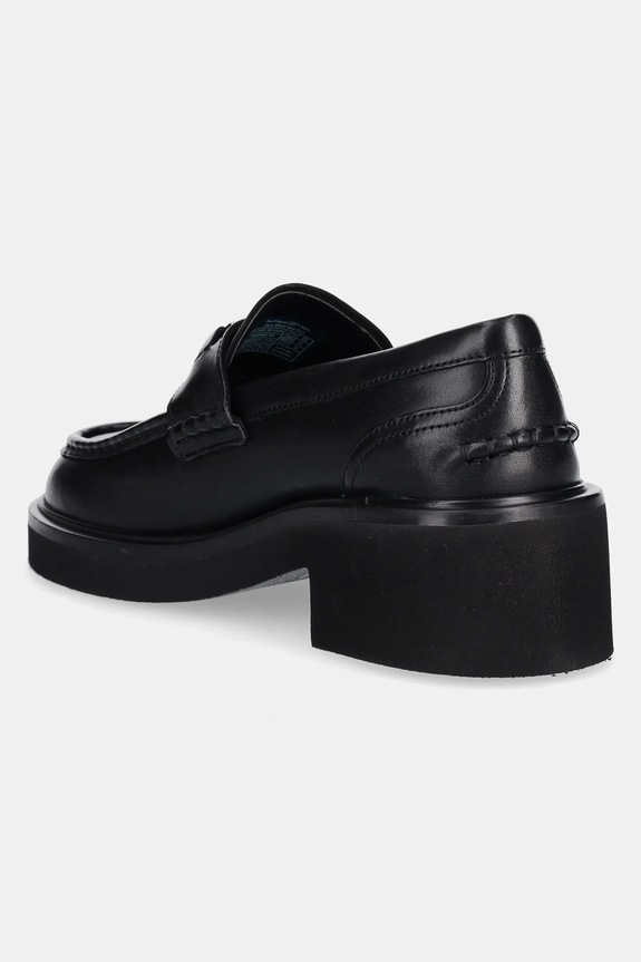 Încălțăminte Tommy Jeans mocasini de piele TJW CHUNKY HEEL LOAFER EN0EN02789 negru