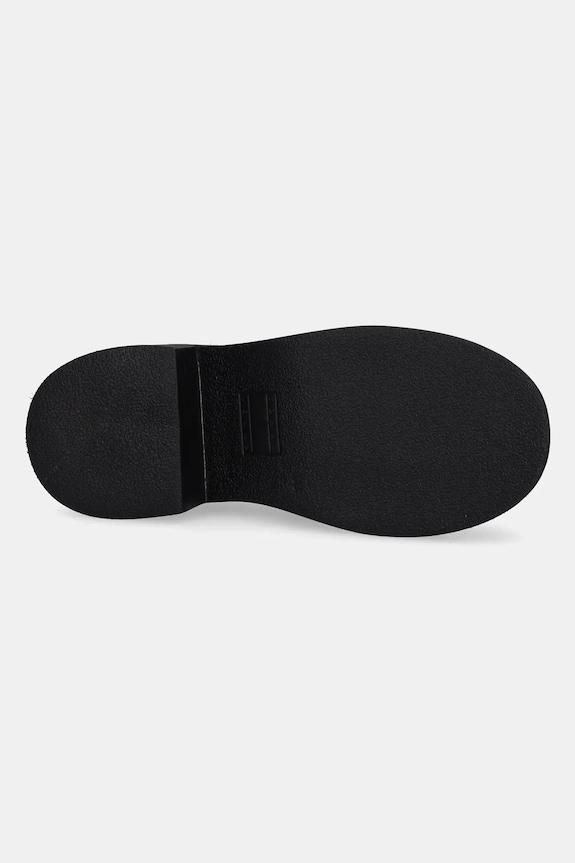 Tommy Jeans mocasini de piele TJW CHUNKY HEEL LOAFER EN0EN02789 negru
