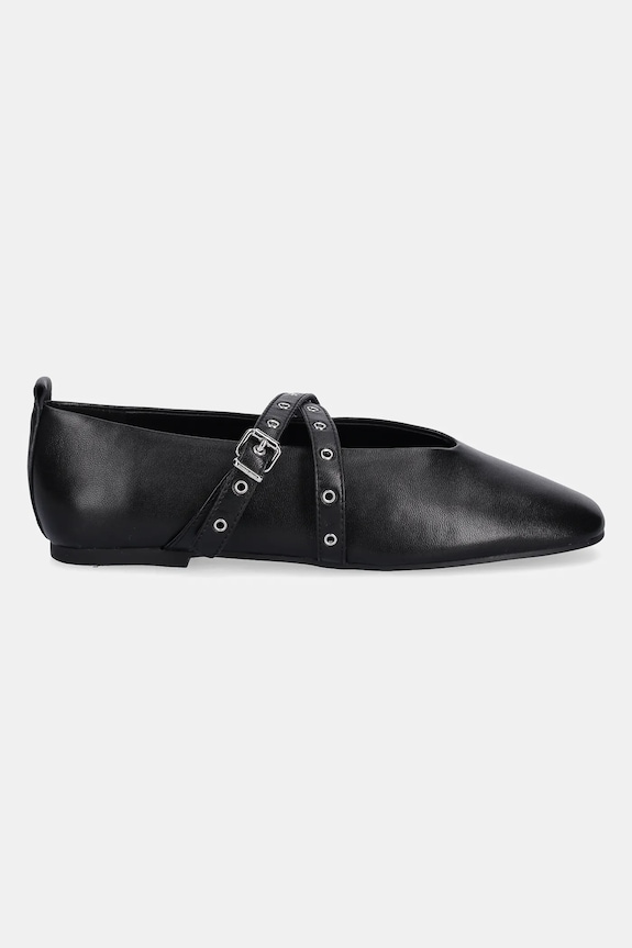 Tommy Jeans balerini de piele TJW LEATHER MARYJANE BALLERINA EN0EN02868 negru AW25