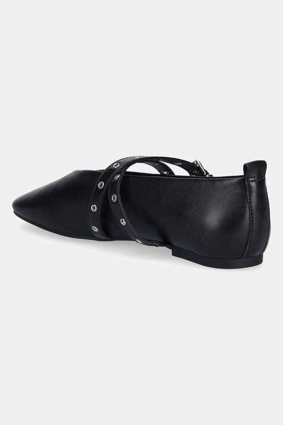 Încălțăminte Tommy Jeans balerini de piele TJW LEATHER MARYJANE BALLERINA EN0EN02868 negru