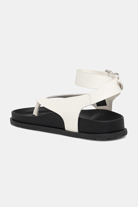 Încălțăminte Tommy Jeans sandale de piele TJW ANKLE STRAP SANDAL EN0EN02873 bej