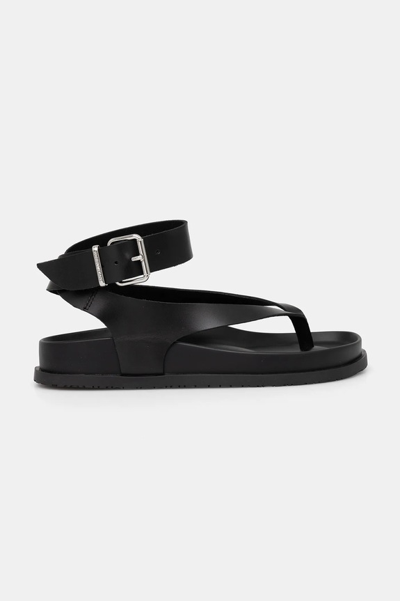 Δερμάτινα σανδάλια Tommy Jeans TJW ANKLE STRAP SANDAL EN0EN02873 μαύρο AW25