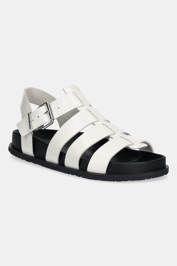 Tommy Jeans sandale de piele TJW FISHERMAN PATENT SANDAL piele alb EN0EN02874