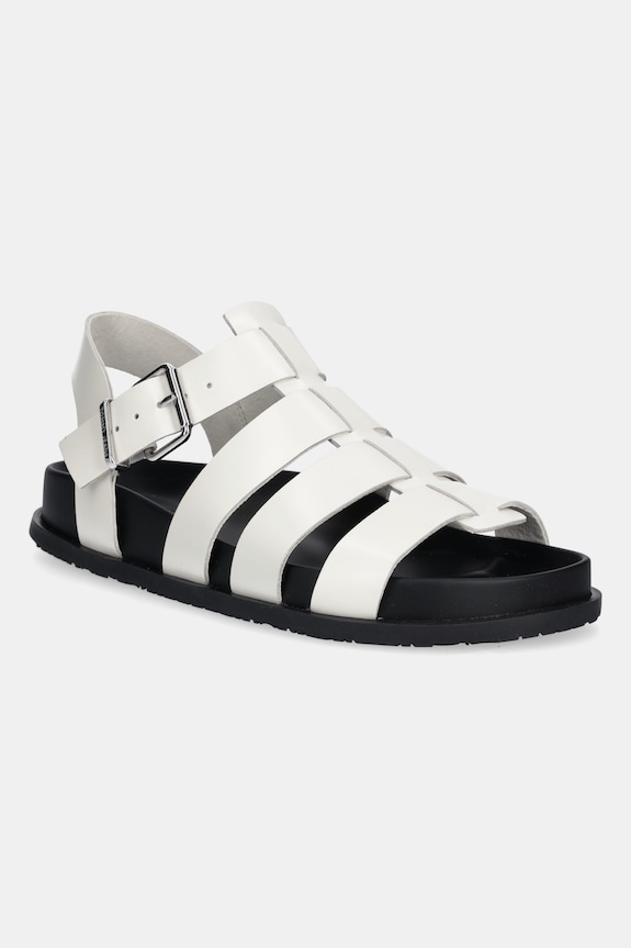Tommy Jeans sandale de piele TJW FISHERMAN PATENT SANDAL piele alb EN0EN02874