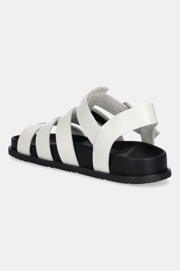 Încălțăminte Tommy Jeans sandale de piele TJW FISHERMAN PATENT SANDAL EN0EN02874 alb