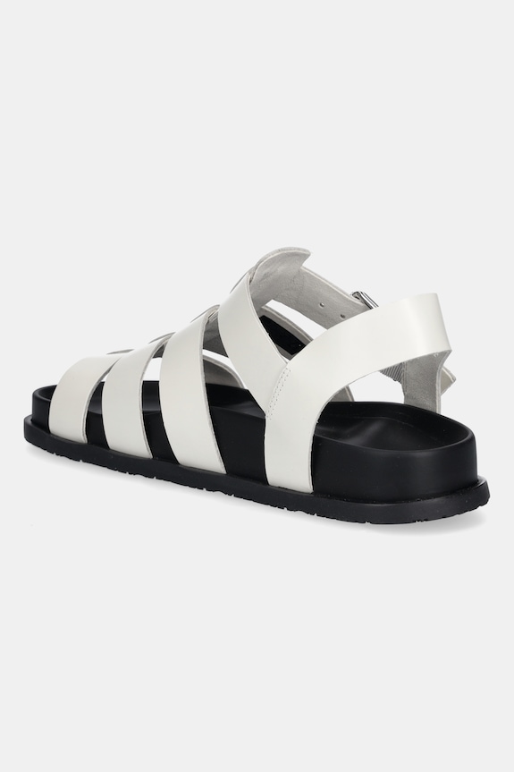 Încălțăminte Tommy Jeans sandale de piele TJW FISHERMAN PATENT SANDAL EN0EN02874 alb