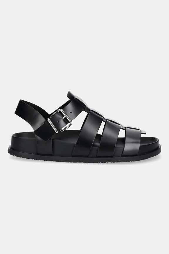 Kožené sandály Tommy Jeans TJW FISHERMAN PATENT SANDAL EN0EN02874 černá AW25