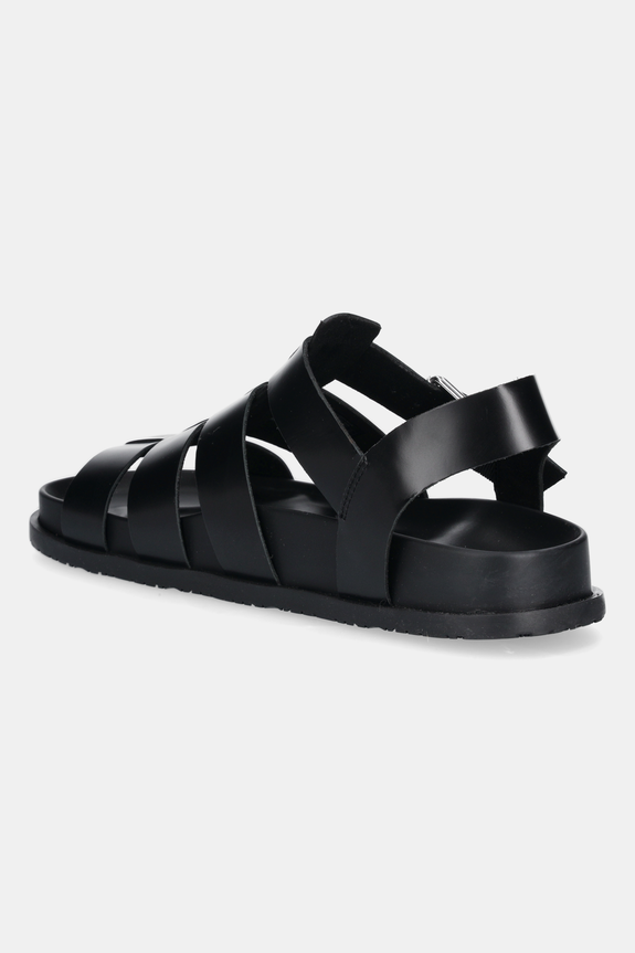 Boty Kožené sandály Tommy Jeans TJW FISHERMAN PATENT SANDAL EN0EN02874 černá
