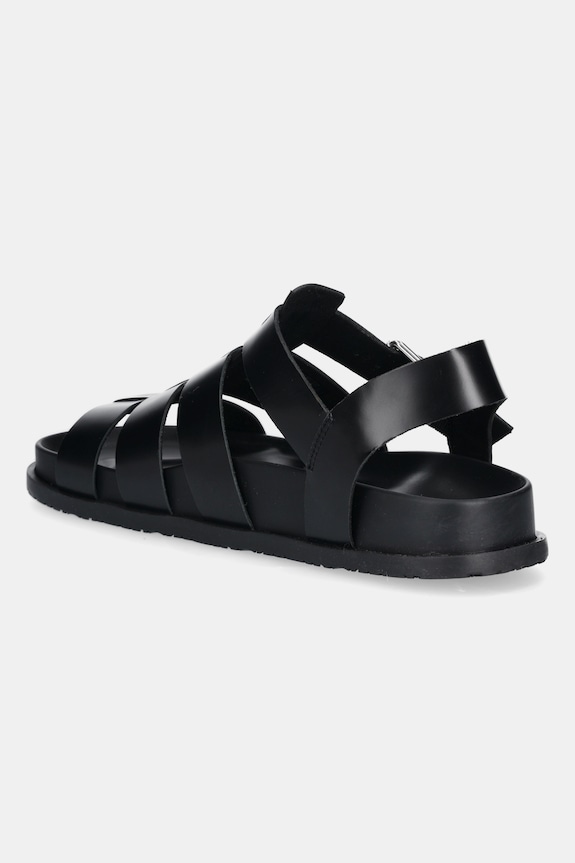 Boty Kožené sandály Tommy Jeans TJW FISHERMAN PATENT SANDAL EN0EN02874 černá