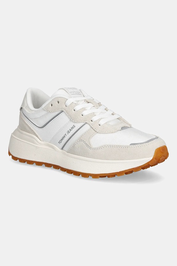 Tenisky Tommy Jeans TJW CLEATED RUNNER semišová koža béžová EN0EN02788
