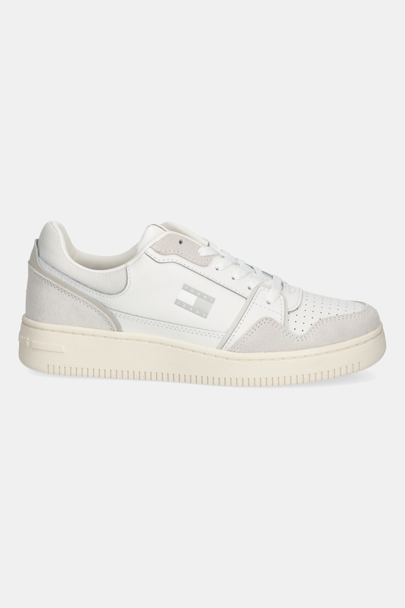 Kožené tenisky Tommy Jeans TJW RETRO BASKET SNEAKER EN0EN02818 bílá AW25