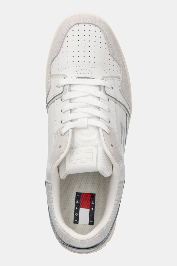 Kožené tenisky Tommy Jeans TJW RETRO BASKET SNEAKER bílá EN0EN02818