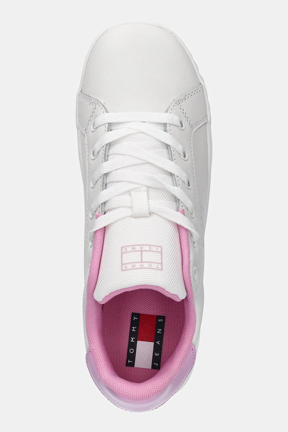 Kožne tenisice Tommy Jeans TJW FLATFORM PATENT SNEAKER bijela EN0EN02864