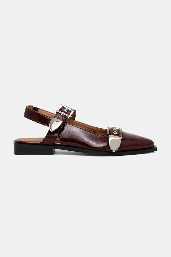 Kožené baleríny Bianco BIAVICTORIA 11252159 burgundské SS25