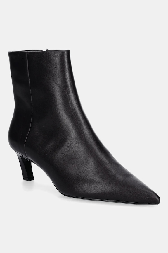 Calvin Klein botki skórzane ESS KITTEN HEEL ANKLE BOOT pozostałe brązowy HW0HW02586