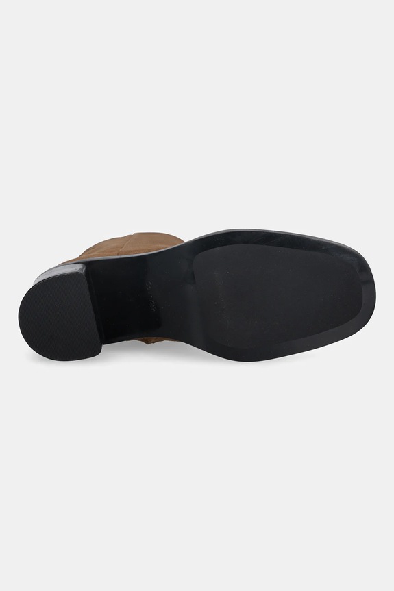 Semišové topánky Calvin Klein BLOCK HEEL ZIP BOOT SUE HW0HW02592 hnedá