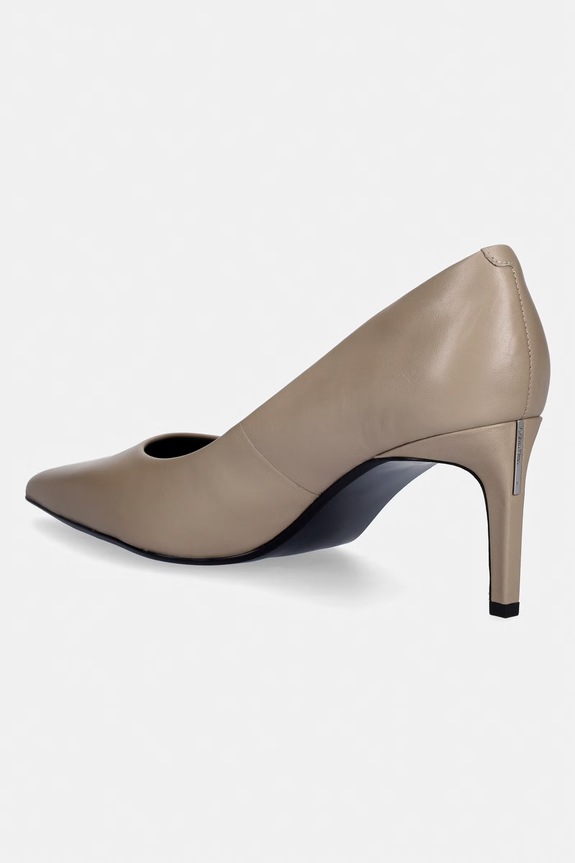Încălțăminte Calvin Klein stilettos de piele ESS STILETTO 70 HW0HW02607 bej