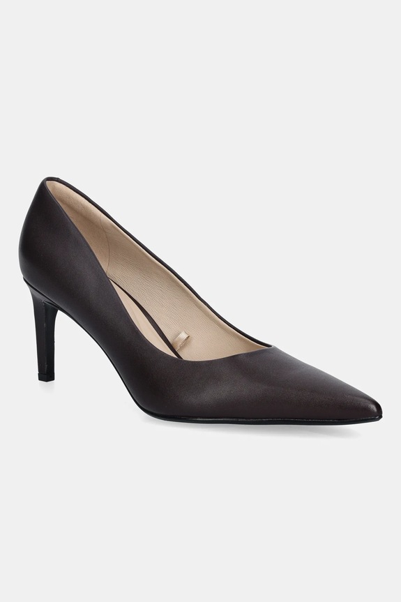 Usnjene visoke pete Calvin Klein ESS STILETTO 70 5-8 cm bordo HW0HW02607