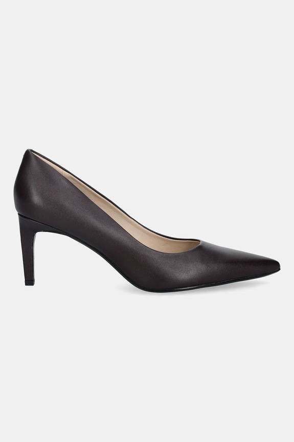 Usnjene visoke pete Calvin Klein ESS STILETTO 70 HW0HW02607 bordo SS26
