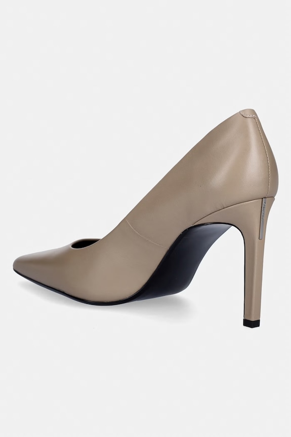 Încălțăminte Calvin Klein stiletto din piele ESS STILETTO 90 HW0HW02608 bej