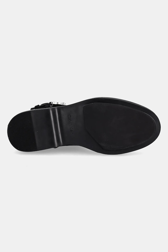 Calvin Klein stivaletti alla caviglia in camoscio ANKLE BOOT W/ METAL LOGO SUE HW0HW02664 nero
