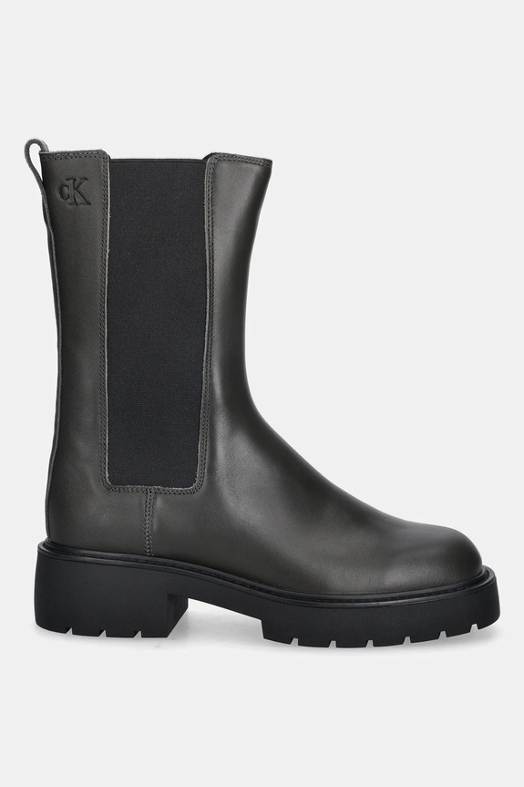 Kožené topánky chelsea Calvin Klein CHUNKY HIGH CHELSEA YW0YW01909 zelená AW25