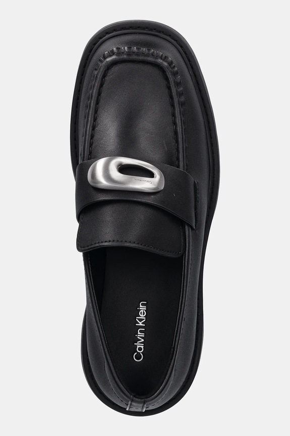 Calvin Klein bőr mokaszin CHUNKY LOAFER LTH HW fekete YW0YW01912