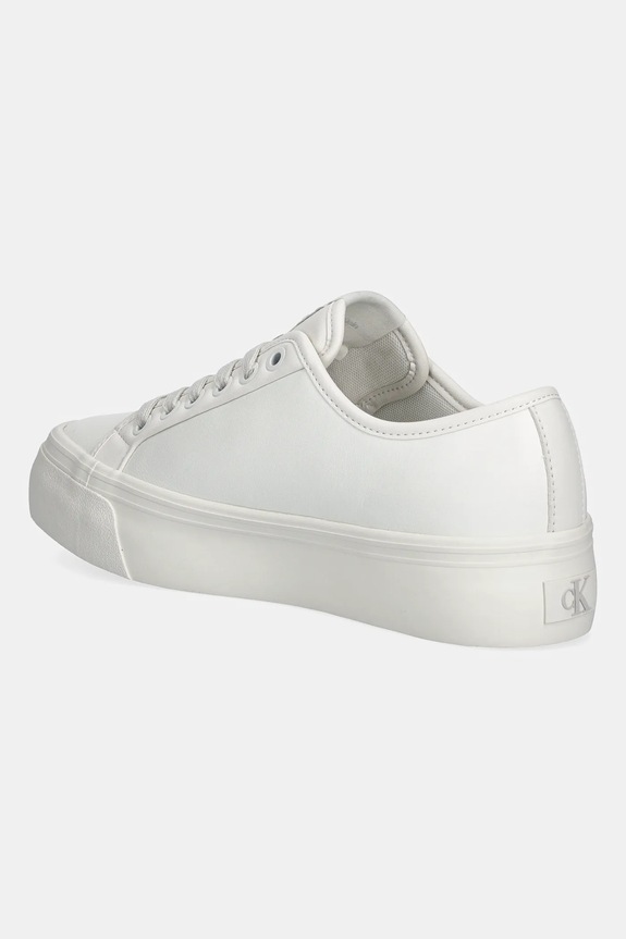 Boty Tenisky Calvin Klein VULC FLATF LACE UP LTH CK YW0YW01932 bílá