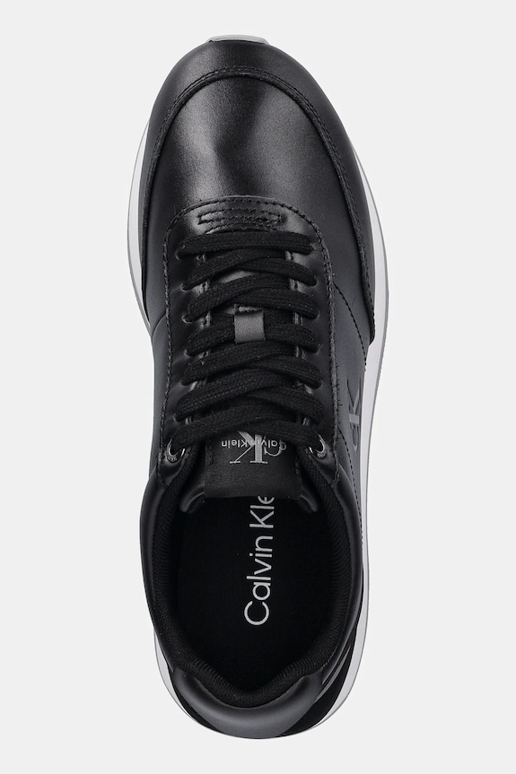 Tenisky Calvin Klein RETRO RUNNER LACE UP LTH MG čierna YW0YW01942