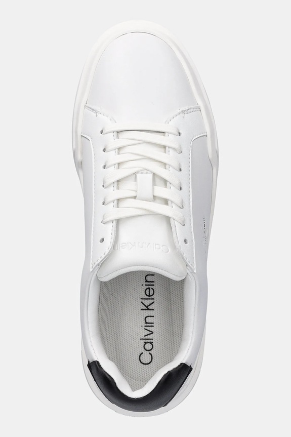 Kožené tenisky Calvin Klein CHUNKY CUPSOLE LACEUP LTH biela YW0YW01947