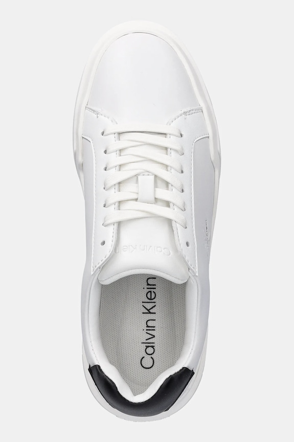 Kožené tenisky Calvin Klein CHUNKY CUPSOLE LACEUP LTH biela YW0YW01947