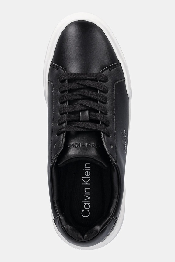 Kožne tenisice Calvin Klein CHUNKY CUPSOLE LACEUP LTH crna YW0YW01947