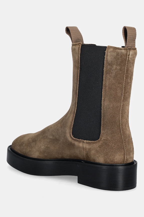 Încălțăminte Calvin Klein botine din piele întoarsă CONVAVE WELT CHESEA SUEDE YW0YW01969 maro