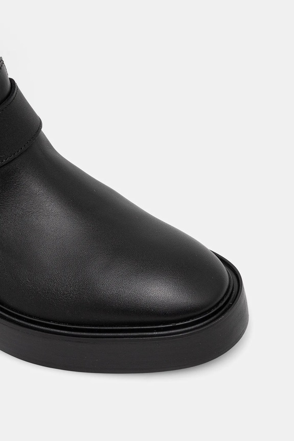 Kožené kozačky Calvin Klein CONCAVE WELT UKT BIKER PB černá YW0YW01972