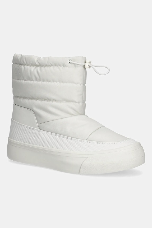 Μπότες χιονιού Calvin Klein VULC FLATF SNOWBOOT NYLON συνθετικό λευκό YW0YW01977