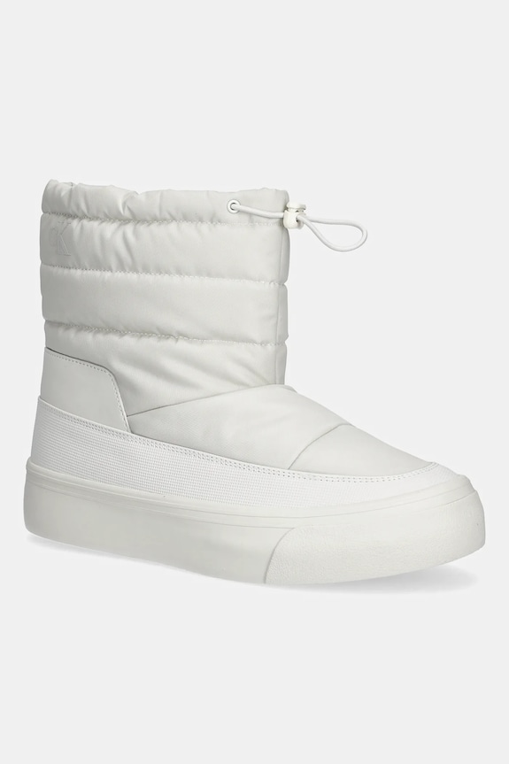 Μπότες χιονιού Calvin Klein VULC FLATF SNOWBOOT NYLON συνθετικό λευκό YW0YW01977