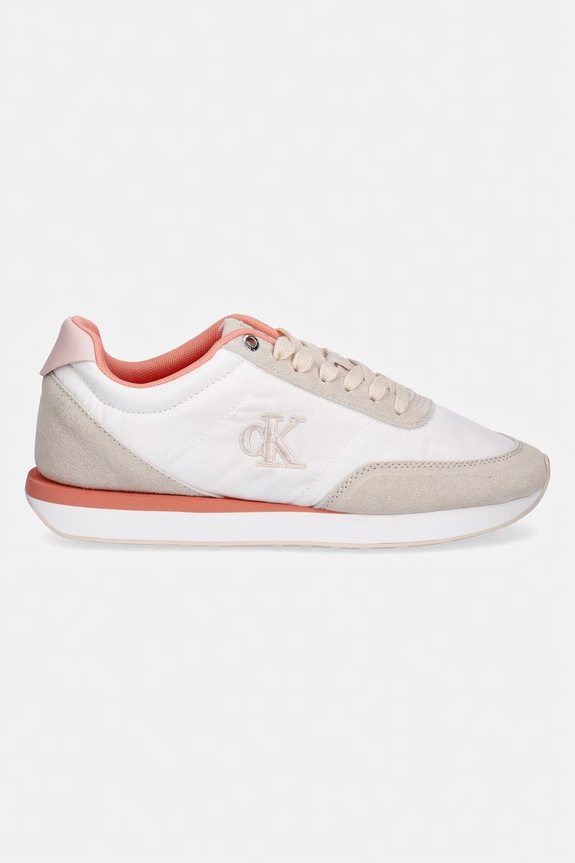 Calvin Klein RETRO RUNNER LACE UP NYLON MG sportcipő női YW0YW01990 fehér SS26