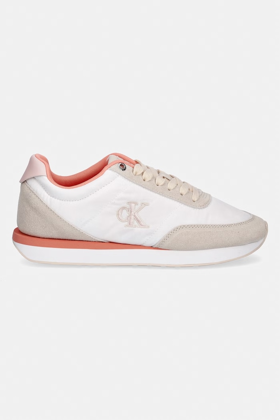 Calvin Klein RETRO RUNNER LACE UP NYLON MG sportcipő női YW0YW01990 fehér SS26