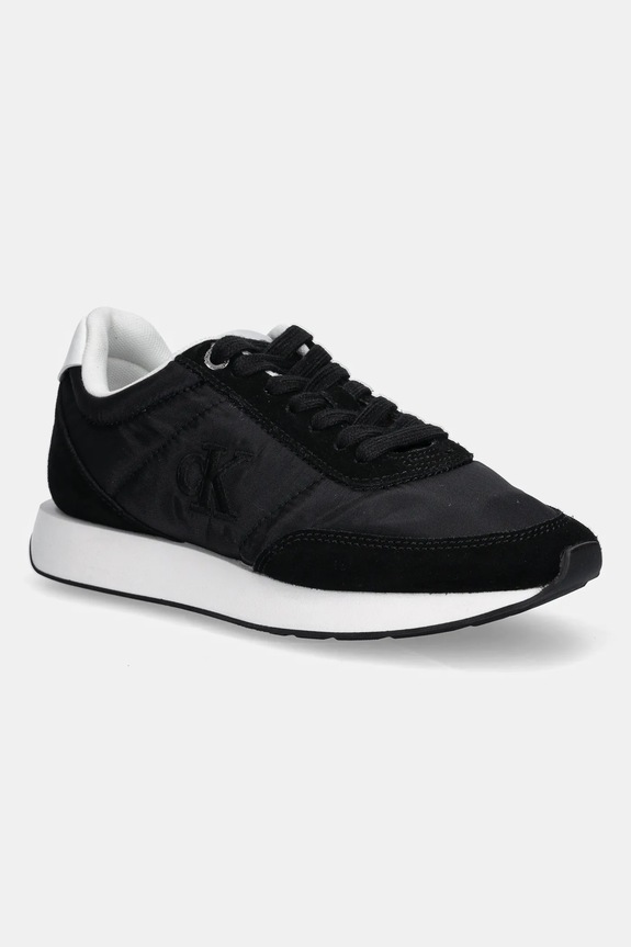 Calvin Klein RETRO RUNNER LACE UP NYLON MG sneakersy damskie tekstylny czarny YW0YW01990