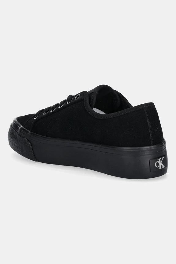 Παπούτσια Σουέτ sneakers Calvin Klein VULC FLATF LACE UP SUE/WL CK YW0YW02000 μαύρο