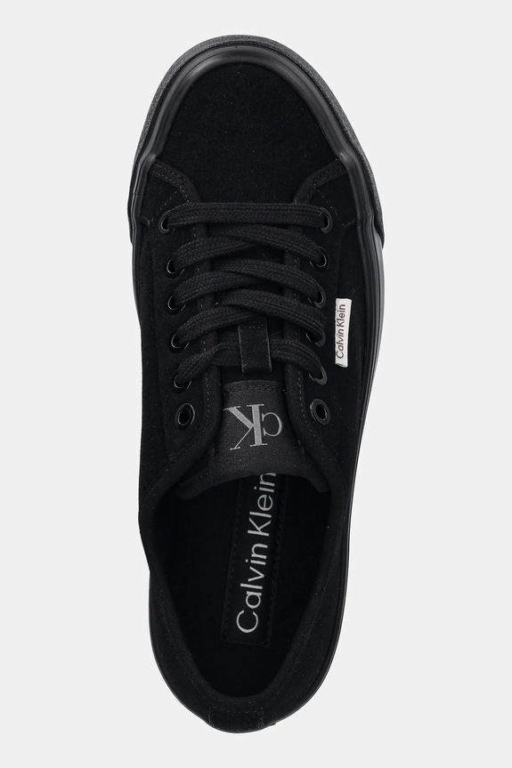 Σουέτ sneakers Calvin Klein VULC FLATF LACE UP SUE/WL CK μαύρο YW0YW02000