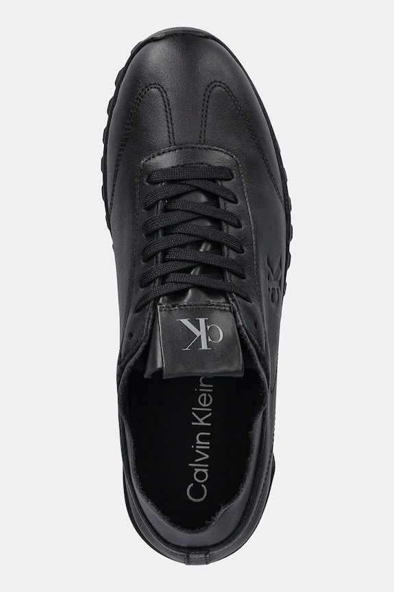 Calvin Klein sneakers din piele LOW PROFILE RUNNER LTH MG negru YW0YW02049