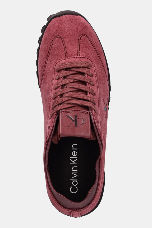 Semišové tenisky Calvin Klein LOW PROFILE RUNNER SUE MG burgundské YW0YW02050