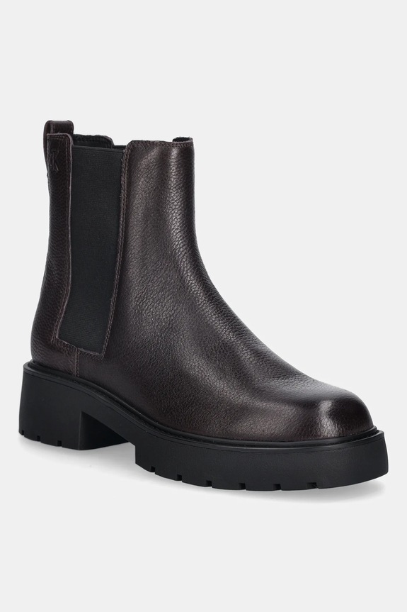 Kožené topánky chelsea Calvin Klein CHUNKY CHELSEA BOOT LTH textilný burgundské YW0YW02072